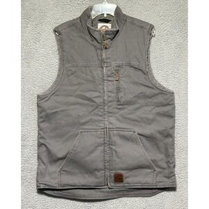 Mens L Cowboy Work Wear Full Zip Sherpa Lined Denim Vest Western Ranch‎